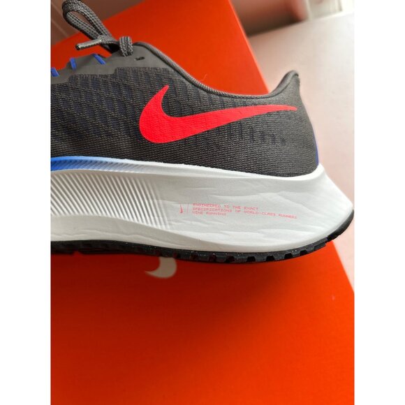 Nike Air Zoom Pegasus 37 Running Shoes Size 10 Grey/Blue/Red Breathable Mesh - Picture 12 of 13